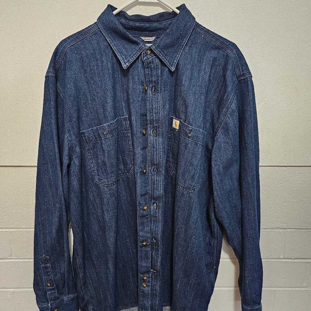 Men's Carhartt Denim Long Sleeve Button Down - XL